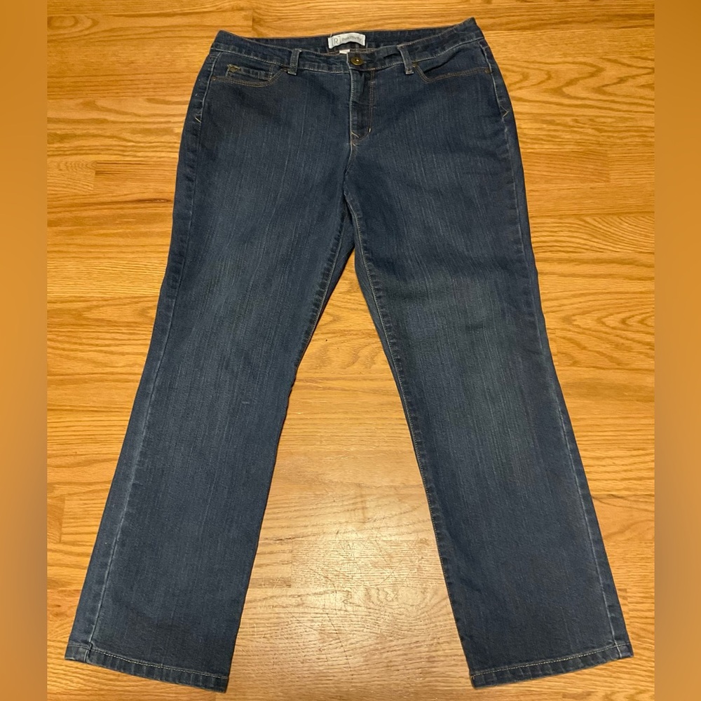 Classic Blue Women's Petite Relativity Jeans. Denim Cotton, Polyester, Spandex.